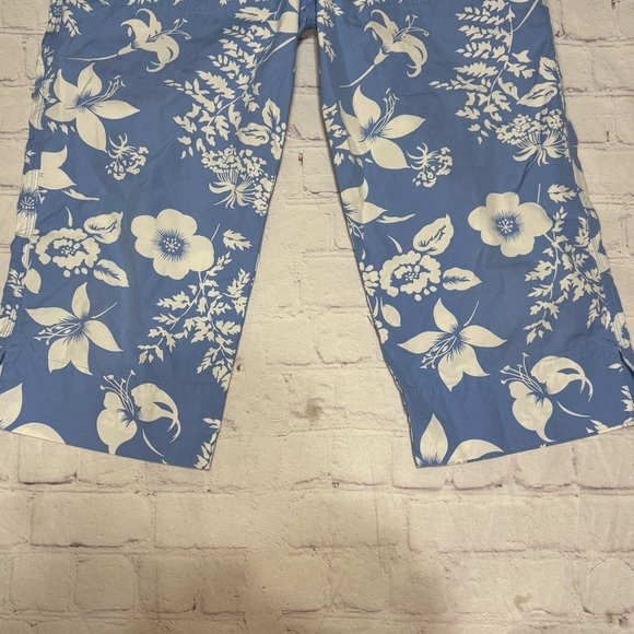 LAUREN RALPH LAUREN vintage y2k Floral Blue and White   cropped Pants 6 petite - Picture 13 of 16